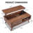 Mid Century Modern Coffee Table, Lift Top Coffee Table With Slatted Sliding Door And Storage Space