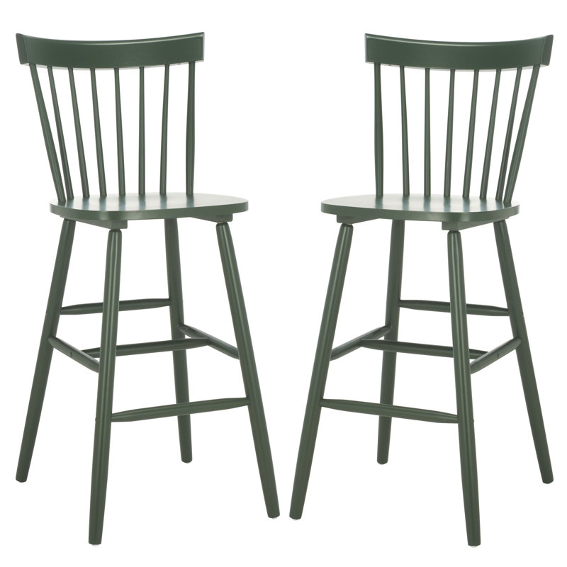 Tabouret de bar et de comptoir en bois massif Stacee, Tabouret de bar (siège d'une hauteur de 29 po), Jardin vert