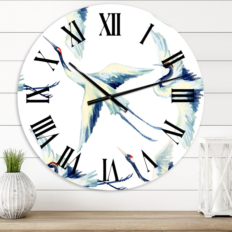 Asian Crane Bird - Horloge murale traditionnelle, Très petit