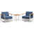 Blue Cushion/White Frame