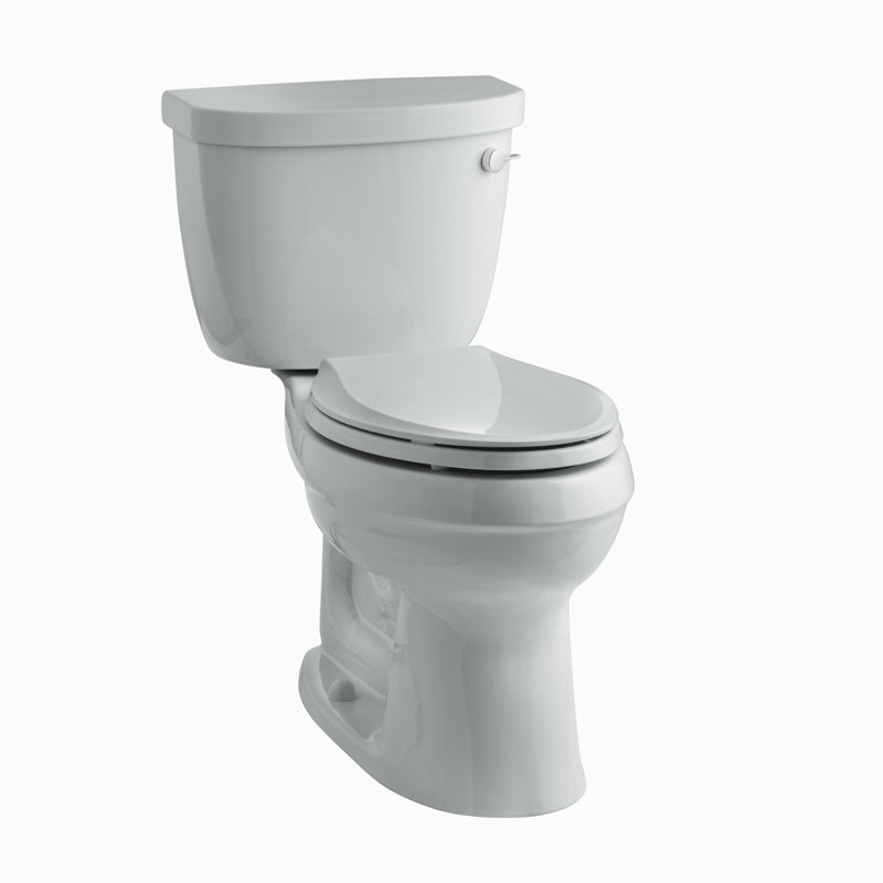 Cimarron Comfort Height Two-Piece Elongated 1.6 GPF Toilet with Aquapiston Flush Technology, Left-Hand Trip Lever and Tank Locks