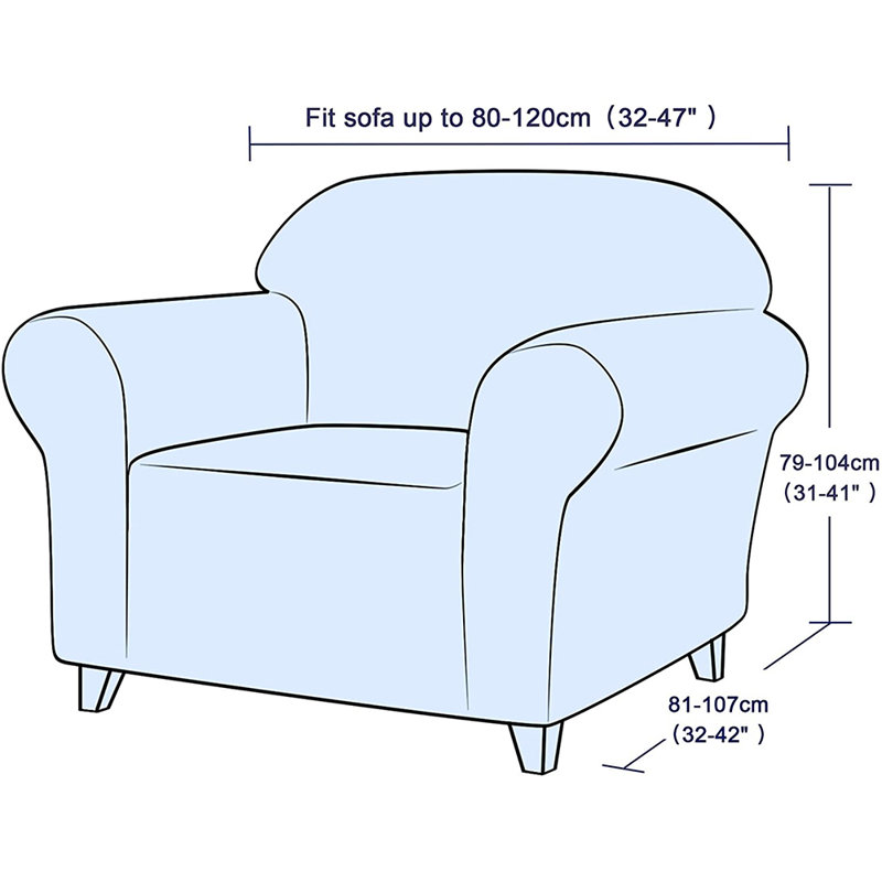 Box Cushion Armchair Slipcover, Navy