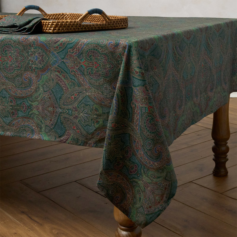 Paisley 60" x 120" Tablecloth, Evergreen