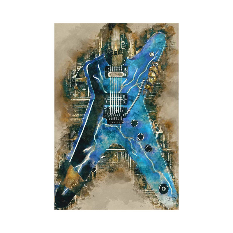 Dimebag Darrell's Steampunk Guitar - Wrapped Canvas Print, 66.04 cm H x 45.72 cm W x 1.91 cm D