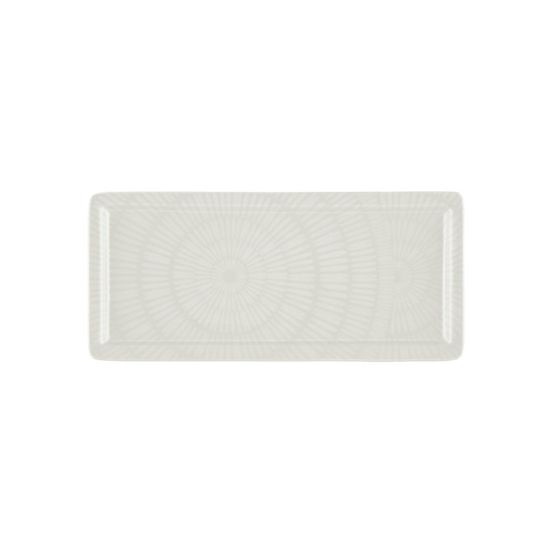 Elegant Cream Ceramic Platter, 6.3 x 13.8 x 0.4 inches | 100% Durable Ceramic, Perfect for Serving and Entertaining | Ideal for Home Decor and Special Occasions, Stylish and Functional Design