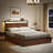 Modern Full Bed with 4 Drawers and Open Storage Headboard, Adjustable LED Light and Charging Station, No Box Spring Needed-1910308962-1910308963