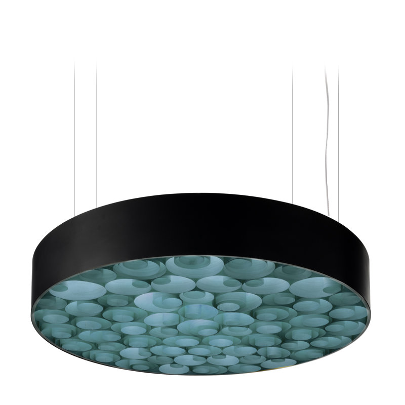Spiro LED Chandelier, 5.9" H x 29.5" W x 29.5" D, Black, Sea Blue