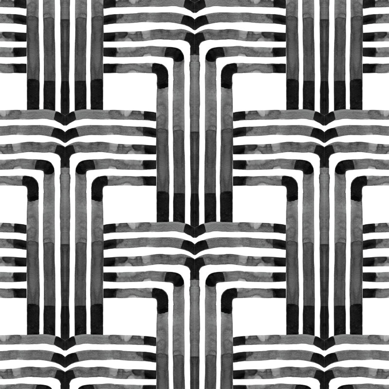 Organic Falls 10' L x 24" W Peel and Stick Wallpaper Roll, Black, Non-pasted, Faux Grasscloth