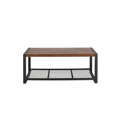 Console de table basse avec une finition en bois naturel récupéré, pour le salon