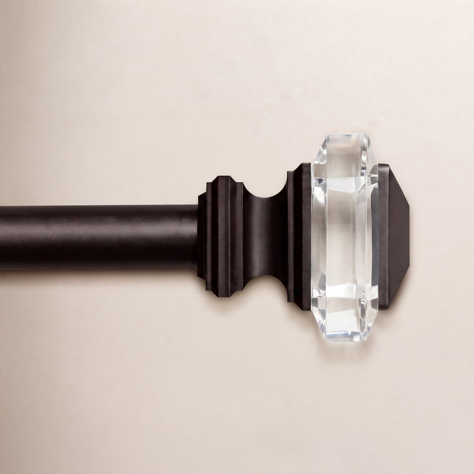 Illinois Single Curtain Rod, 66" - 120" W, Matte Bronze