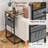 C Shaped End Table With Charging Station, 33" Tall Side Table For Couch, Sofa Table Adjustable Height Small Couch Side C Table, Slide Under Sofa Tray Arm Table For Living Room, Bedroom, Brown