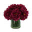 Faux Peony Arrangement in a Glass Vase-714086740