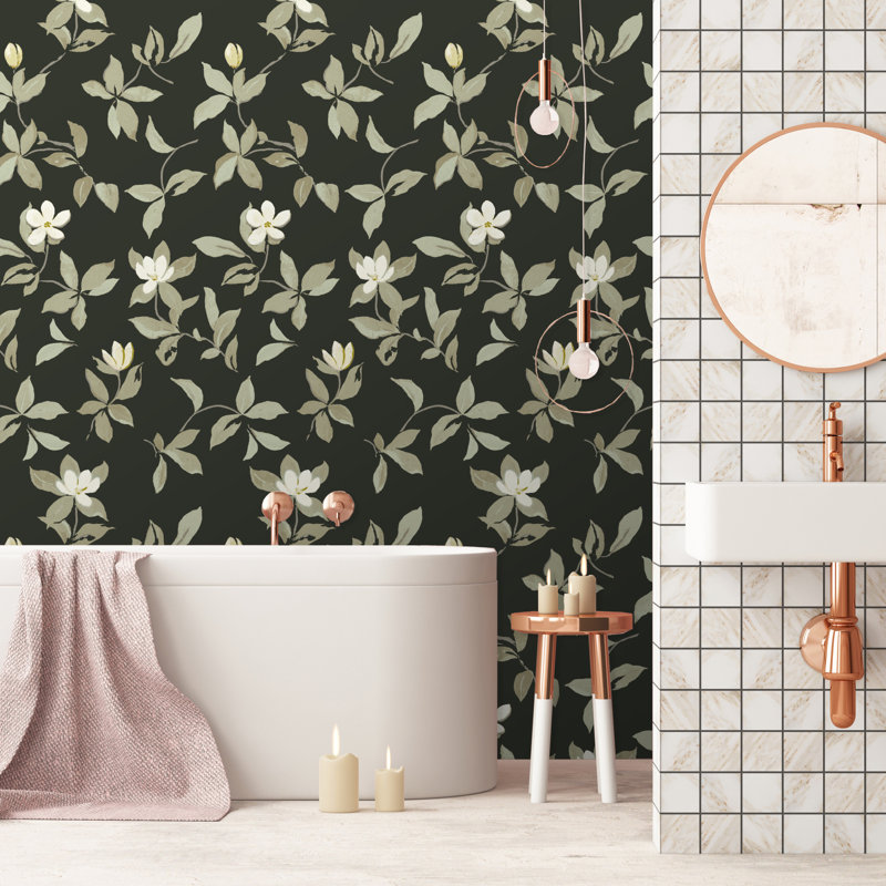 Paule Marrot Floral Wallpaper Double Roll, Onyx