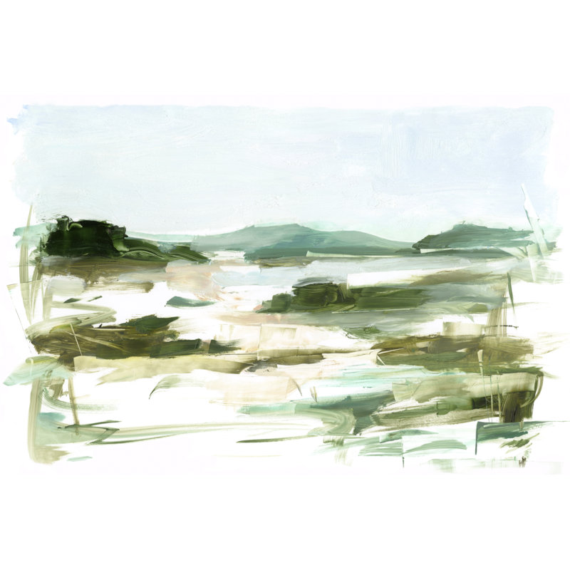 Marsh Sketch II - Wrapped Canvas Painting, 81 cm H x 122 cm W, Black Floater Frame
