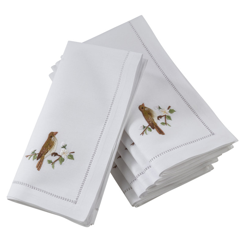 Chamness Cotton Embroidered Square Napkin
