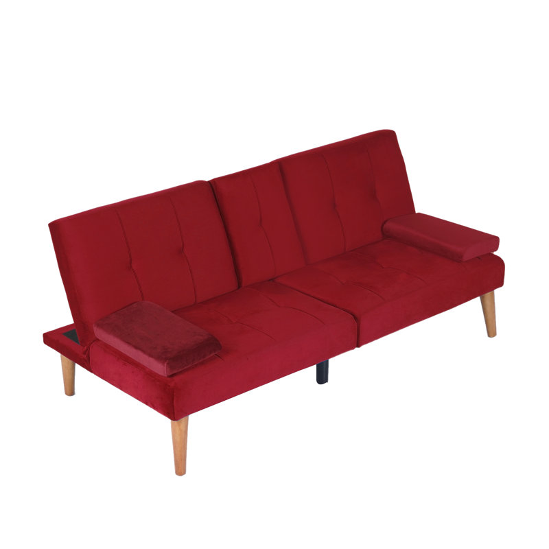 Krystel Fabric 65.35'' Reception Loveseat, Wine Red