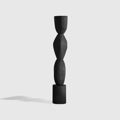 Black Orb Carbonized wood Decorative Object