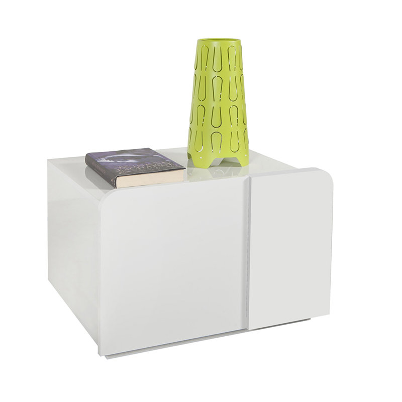 Arcora 52cm W Manufactured Wood Bedside Table, White