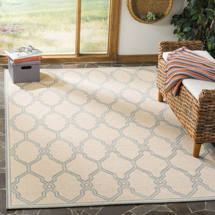 Ferrill Linden 100 Performance Geometric Indoor/Outdoor Area Rug