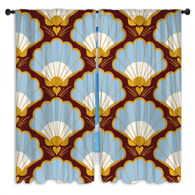 Rideaux de fenêtre coquillages coquillages coquillages transparents - 2 panneaux