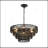 6-Light matte black hemp rope woven adjustable pendant lamp-800065620-779076462