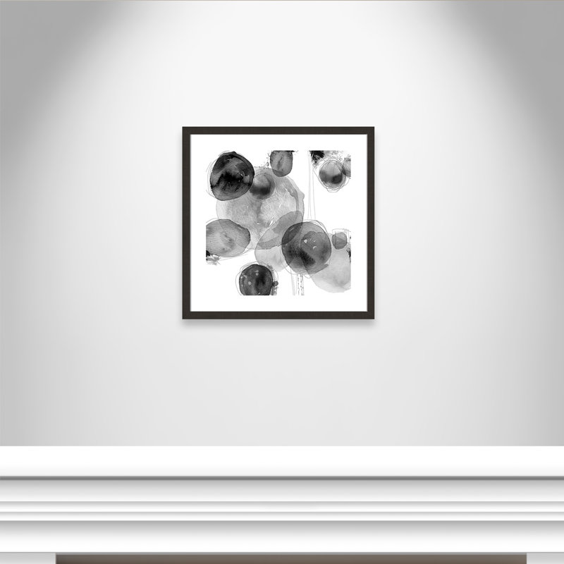 Gouttelettes - peinture encadrée, Noir/argenté, H 19,25 po x l 19,25 po x P 1,13 po