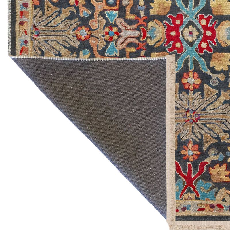 Multi-Colored Mixed Shape and Floral Patterned Creative Modern Decorative Rug, Rectangle 3'11.24" x 5'10.87"