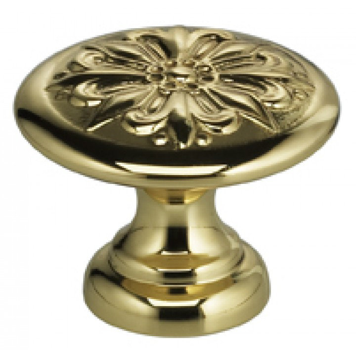 Poignée champignon surdimensionnée de 1 9/16 po de diamètre, H 1,19 po x l 1,19 po x P 1 po, Laiton poli
