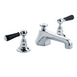 Classic Black Lever Widespread Bathroom Faucet with Pop-Up Waste