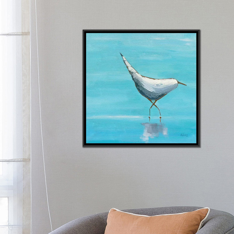 «Egret I» par Phyllis Adams - reproduction d'art sur toile tendue avec châssis, H 18 po x l 18 po x P 1,5 po, Pas de tapis