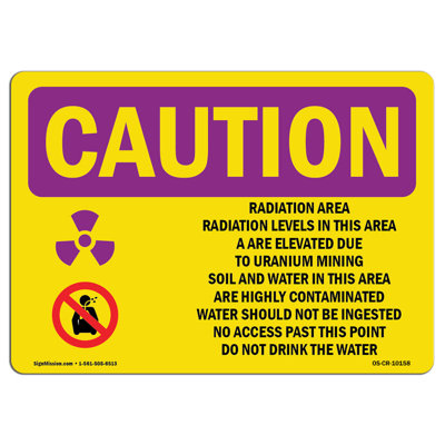 Radiation Area Radiation Levels With Symbol Aluminum Sign 12 x 18