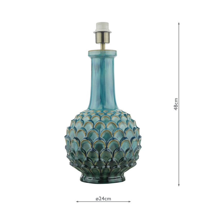Edlyn Table Lamp Reactive Glaze Base Only, Blue