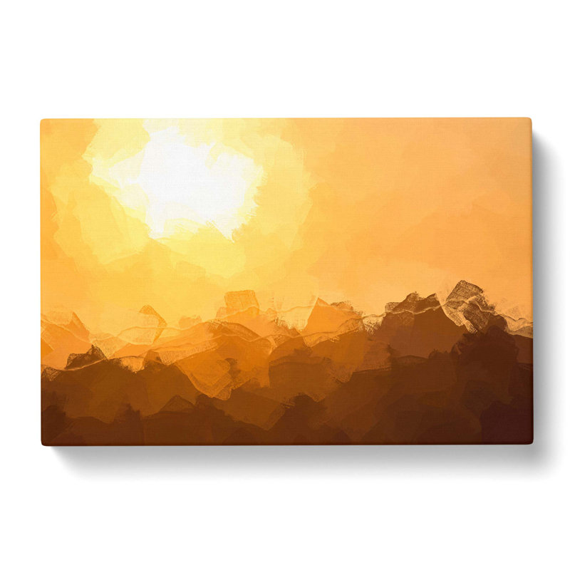 Mountain Layers In Abstract - Wrapped Canvas Painting, 35cm H x 50cm W x 3cm D