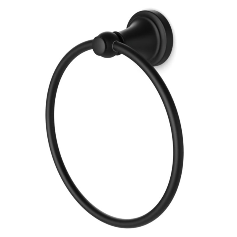 Trova Classic Towel Ring Polished Nickel, Matte Black