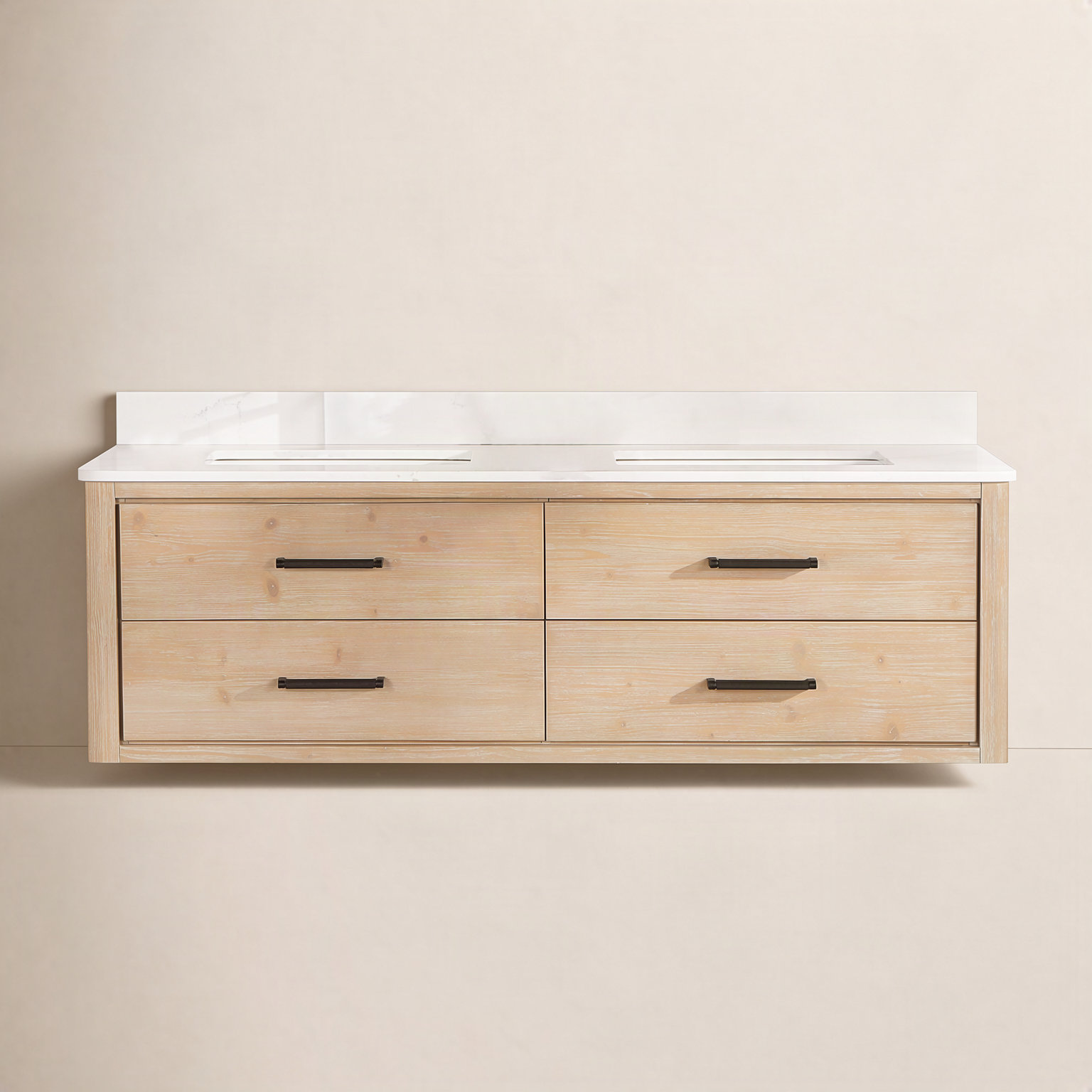 Cristo 60'' Double Bathroom Vanity, Fir Wood Brown