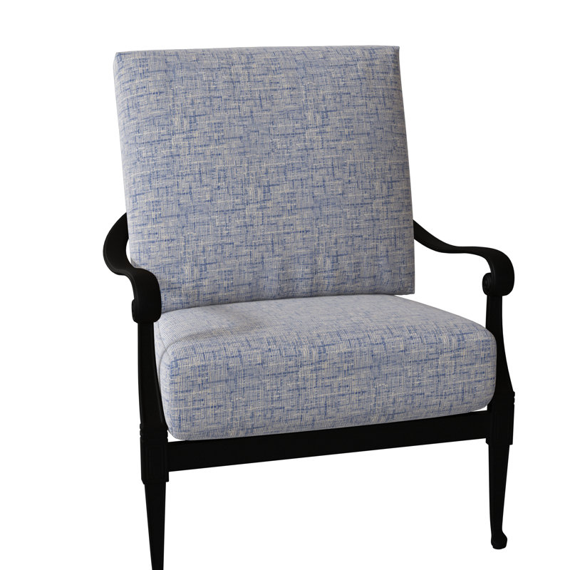 Wiltshire Outdoor Lounge Chair, Textured Black, Brisa Lasso Distressed