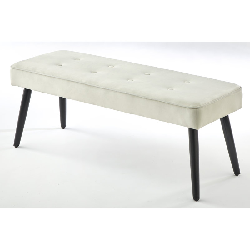 Yashika Velvet Upholstered Bench, White
