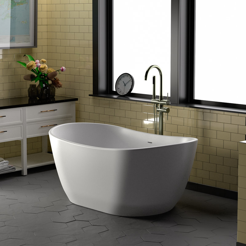 56'' x 32'' Freestanding Soaking Resin Bathtub