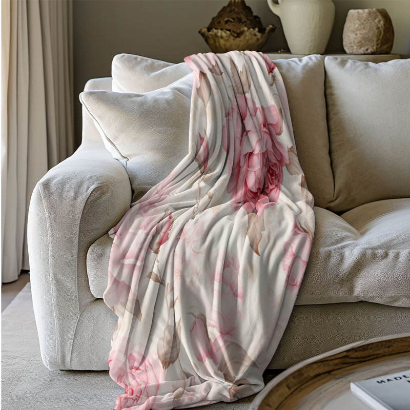 Rose rétro - couverture de qualité supérieure 1 pièce, L 60 po x L 80 po