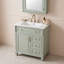 Meuble-lavabo autoportant avec lavabo en céramique, tiroir escamotable, tablette réglable et rangement pour porte-133424481