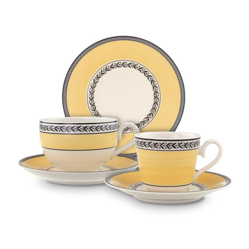 Yellow Floral Pattern Round Porcelain Dinner Plate