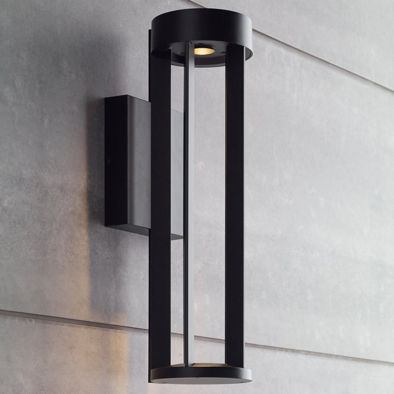Turbo LED Outdoor Armed Sconce, Black