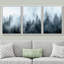 «Winter Fog Mist Pine Tree Mountain Forest Nature Wilderness», reproduction sur toile 3 pièces-90847548-90847546