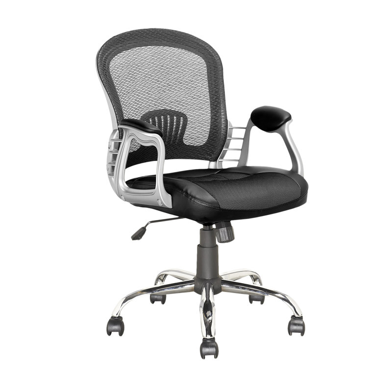 Chaise de travail en maille Clayborn, Noir