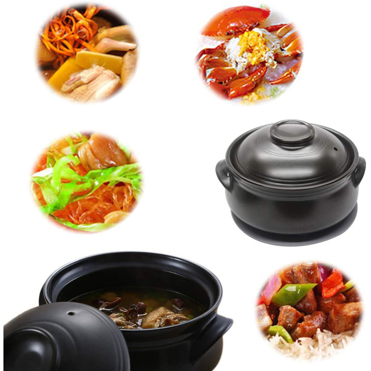 Sanbege Large Korean Ceramic Bowl with Lid and Trivet, 54 oz Sizzling Hot  Pot with Double Handles for Cooking and Serving Dolsot Bibimbap, Soup,  Rice