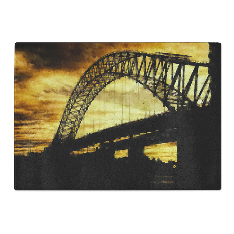 Jubilee Bridge in Manchester Chopping Board, 0.4cm H x 28.5cm W x 39cm L