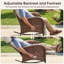 Chaises berçantes d'extérieur inclinables en osier avec coussins et table d'appoint 3 pièces Asenpark-123946213