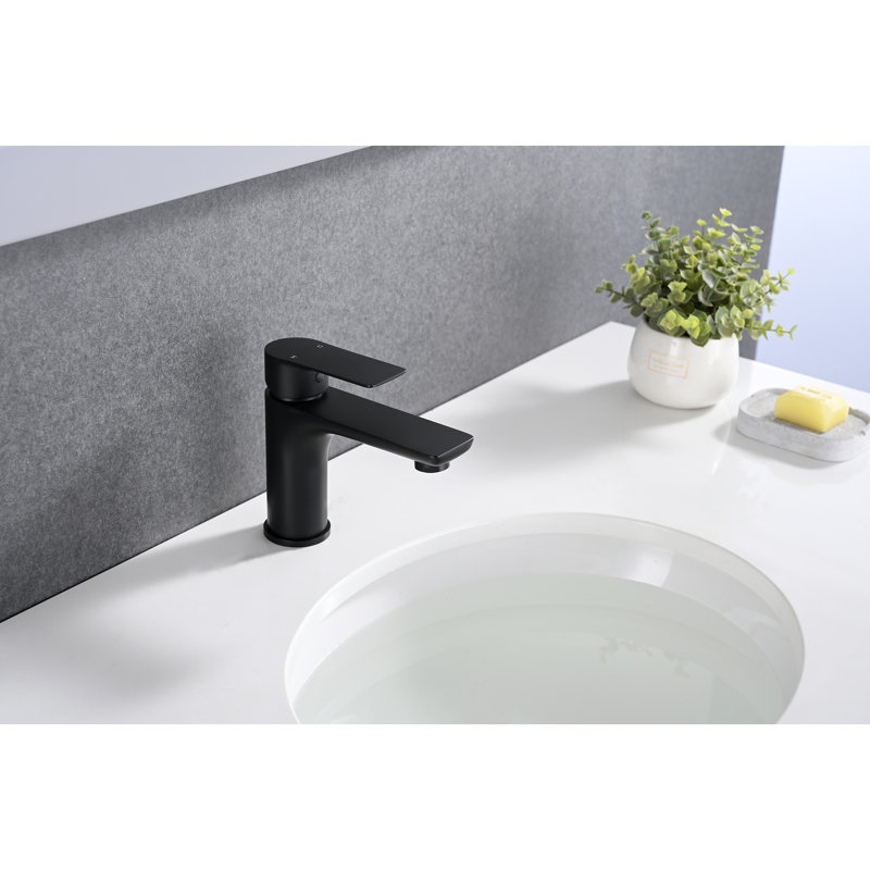 Robinet de lavabo à poignée simple, Noir mat