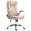 Fauteuil de direction avec accoudoirs rabattables rembourrés, chaise de bureau en microfibre à haut dossier, fauteuil d'ordinateur pivotant à hauteur réglable et fonction d'inclinaison-529395814