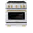 ZLINE Autograph Edition 30 in. 4.2 cu. ft. Paramount Gas Range with 4 Burner Cooktop and Convection Gas Oven in Stainless Steel and Champagne Bronze Accents (SGRZ-30-CB)